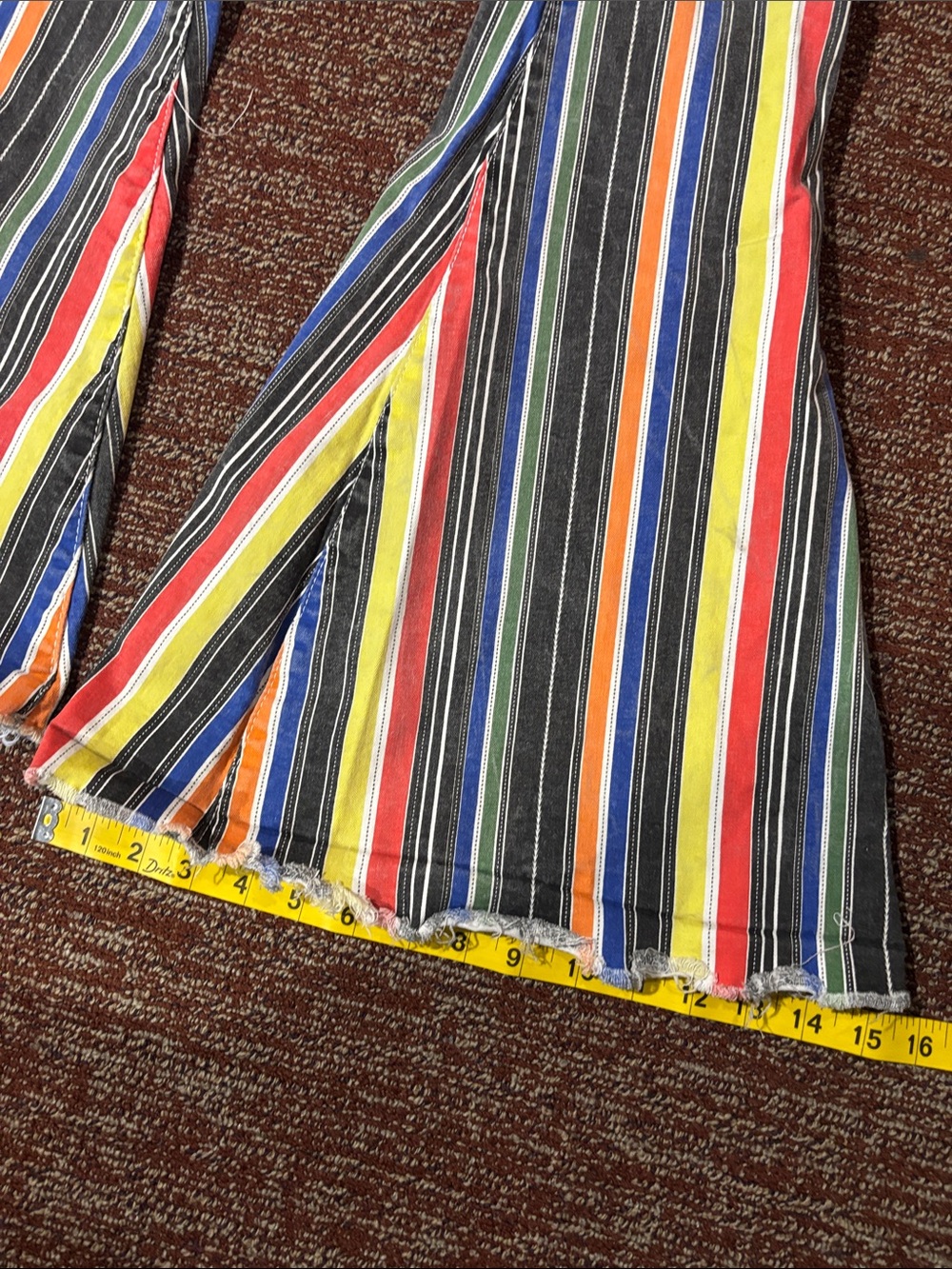 Lucky & Blessed striped multicolor bell bottom jeans western cowgirl big bell 6 - Picture 14 of 16